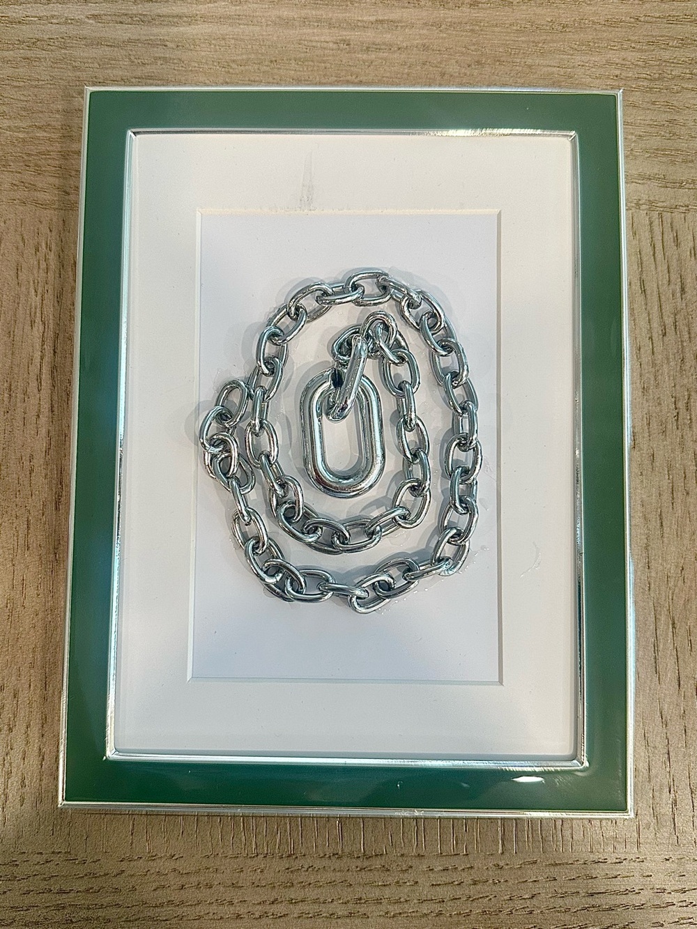 Hand Crafted Framed Silver Chain Jewelry Art